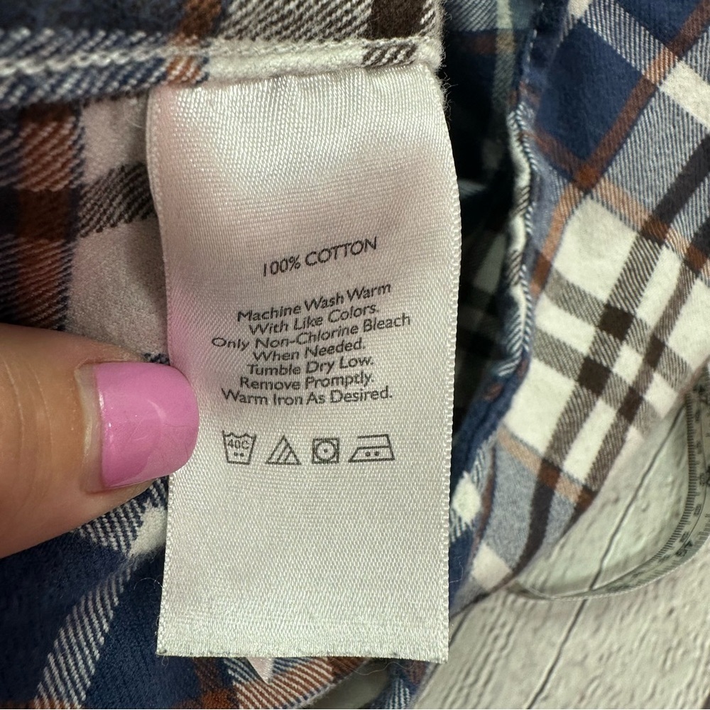 Eddie Bauer heavy flannel Casual Button Down Shirt plaid relaxed fit sz 2XL - Picture 6 of 8